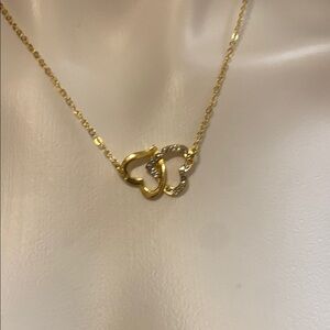 Elegant Gold and Silver Heart Necklace